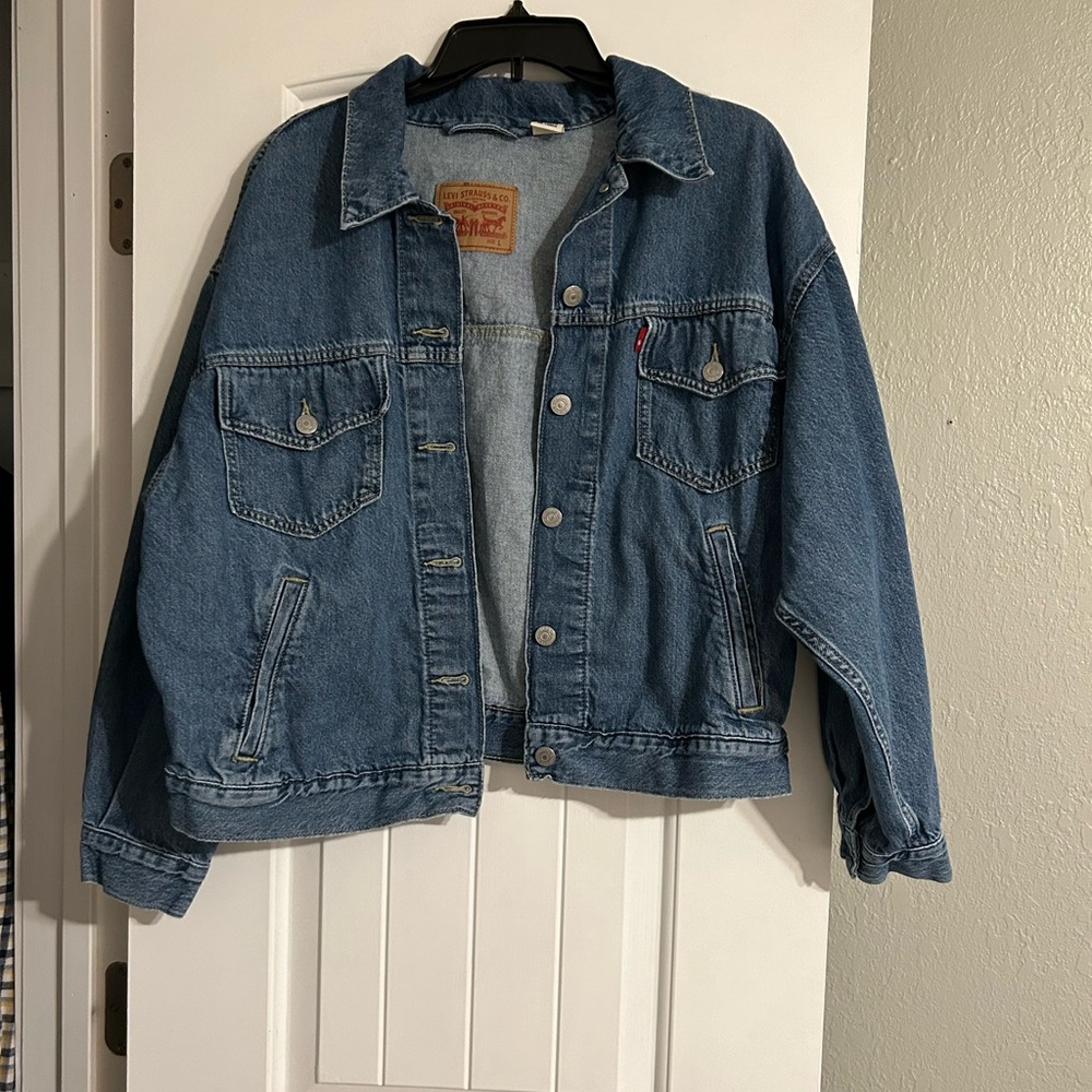 Levi’s Original Denim Jacket Puff Sleeve Style Mid Length sz Lg